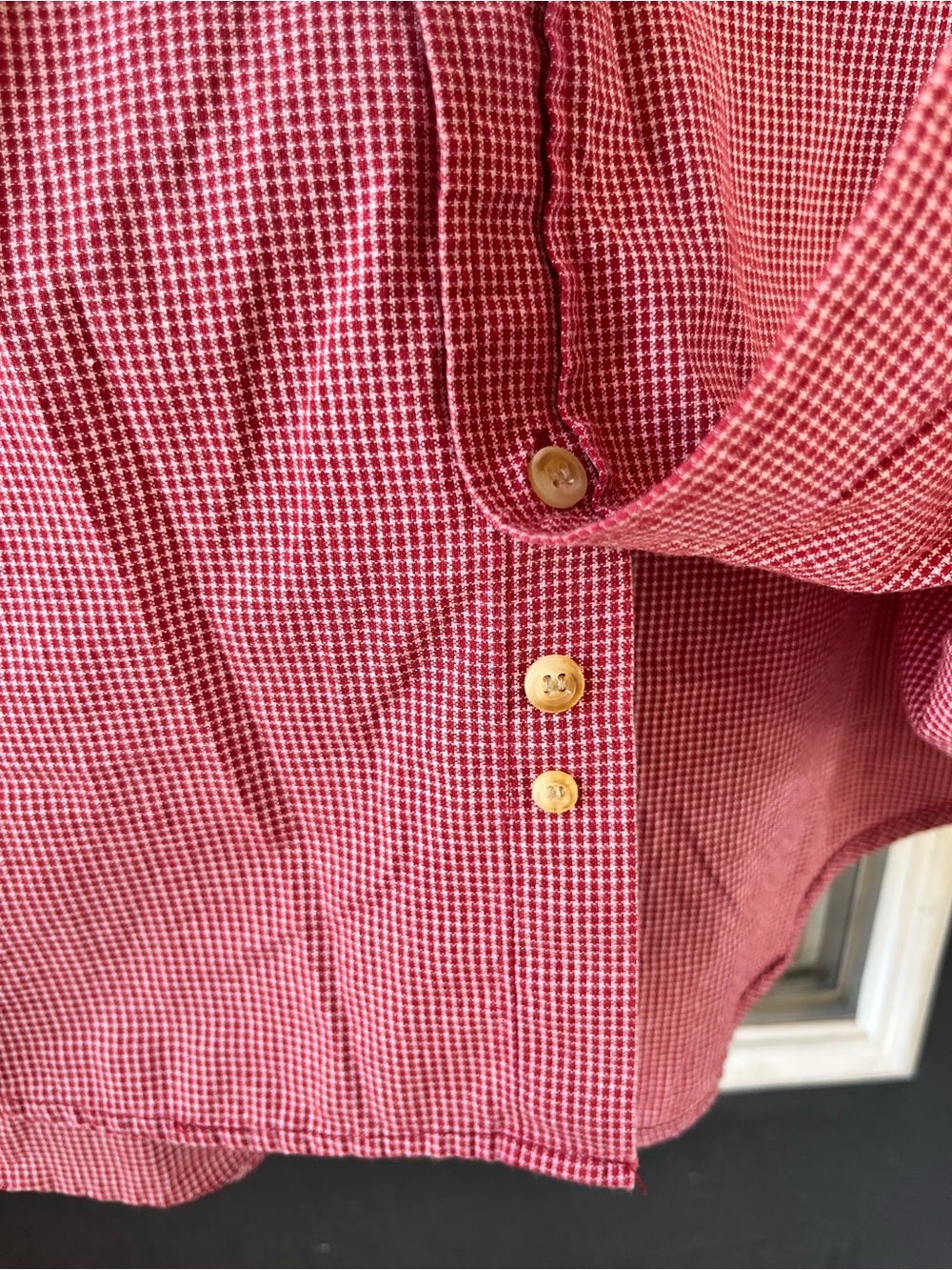 Men’s BB Classics red check shirt sleeve button down shirt - Picture 6 of 11
